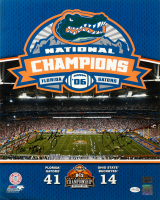 Urban Meyer & Chris Leak Signed Florida Gators 16x20 Poster Inscribed "06 Nat Champs" & "2006 BCS MVP" (JSA) at PristineAuction.com