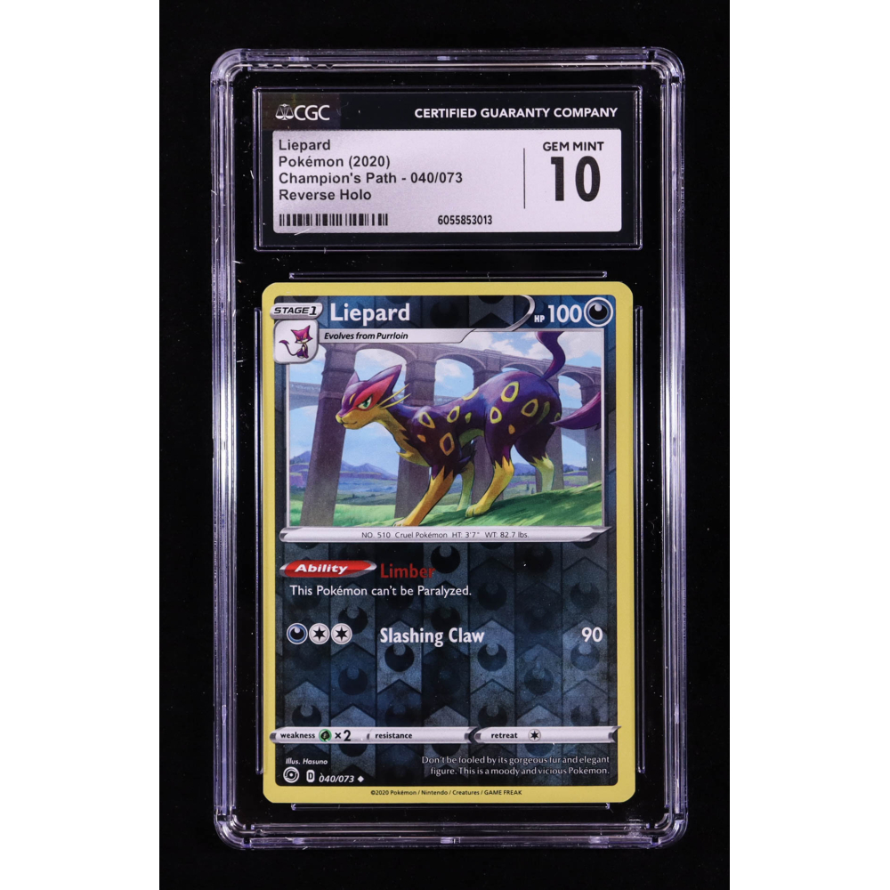 Liepard 2020 Pokemon TCG Sword & Shield Champion's Path #040 (CGC 10) at PristineAuction.com