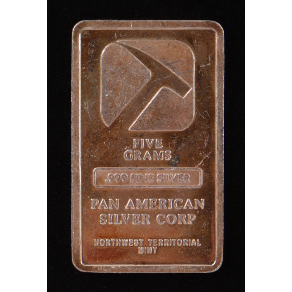 5 Gram .999 Fine Silver Pan American Silver Corp Bullion Bar at PristineAuction.com