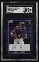 Zay Flowers 2022 Leaf Pro Set Metal Mojo Blue Autograph #PAZF1 RC #12/20 (SGC 9) at PristineAuction.com