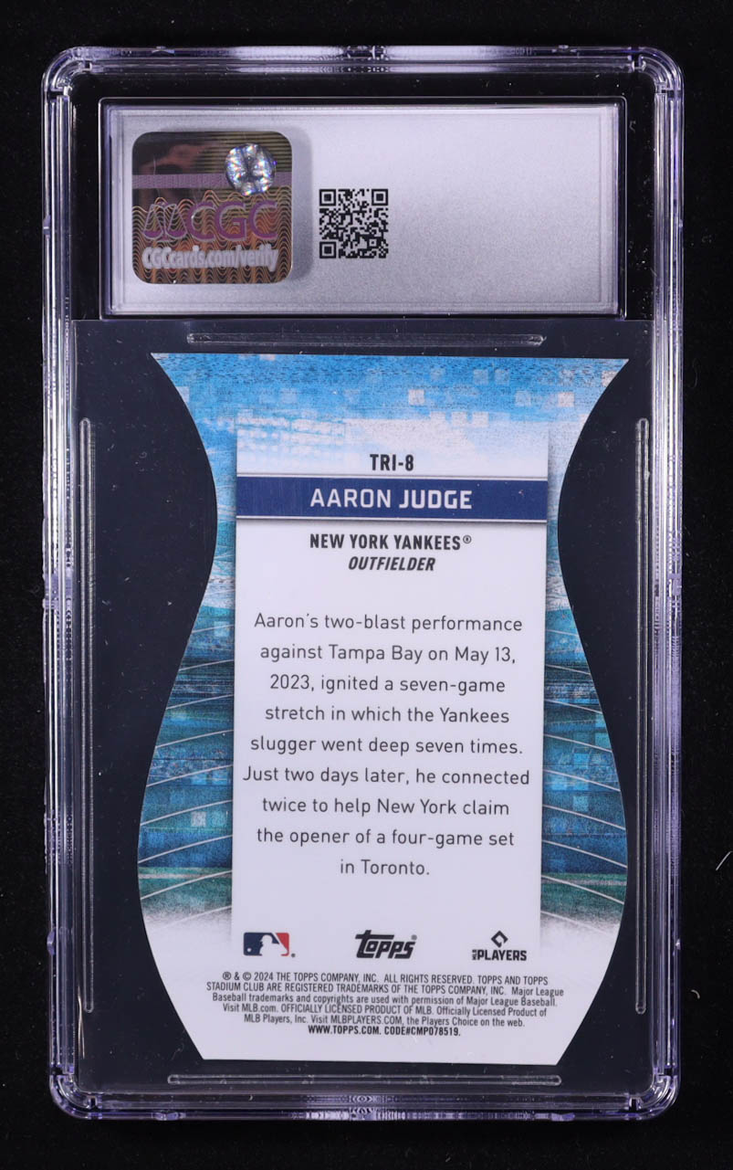 Aaron Judge 2024 Topps Stadium Club Triumvirates #TRI-8 (CGC 10) at PristineAuction.com Aaron Judge 2024 Topps Stadium Club Triumvirates #TRI-8 (CGC 10) at PristineAuction.com