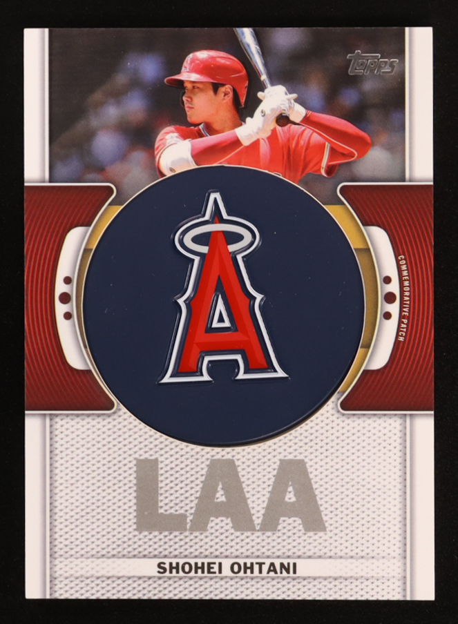 Shohei Ohtani 2023 Topps Team Logo Commemorative Patch #TLPSO at PristineAuction.com Shohei Ohtani 2023 Topps Team Logo Commemorative Patch #TLPSO at PristineAuction.com