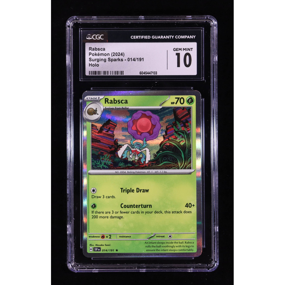 Rabsca 2024 Pokemon TCG Scarlet & Violet Surging Sparks #014 HOLO (CGC 10) at PristineAuction.com