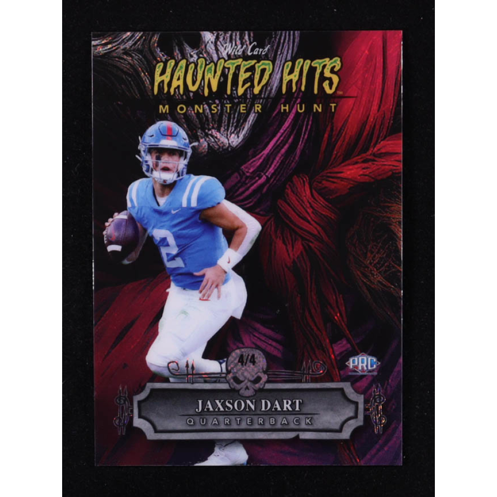 Jaxson Dart 2024 Wild Card Haunted Hits Minster Hunt Red Scarecrow #JD #4/4 RC at PristineAuction.com