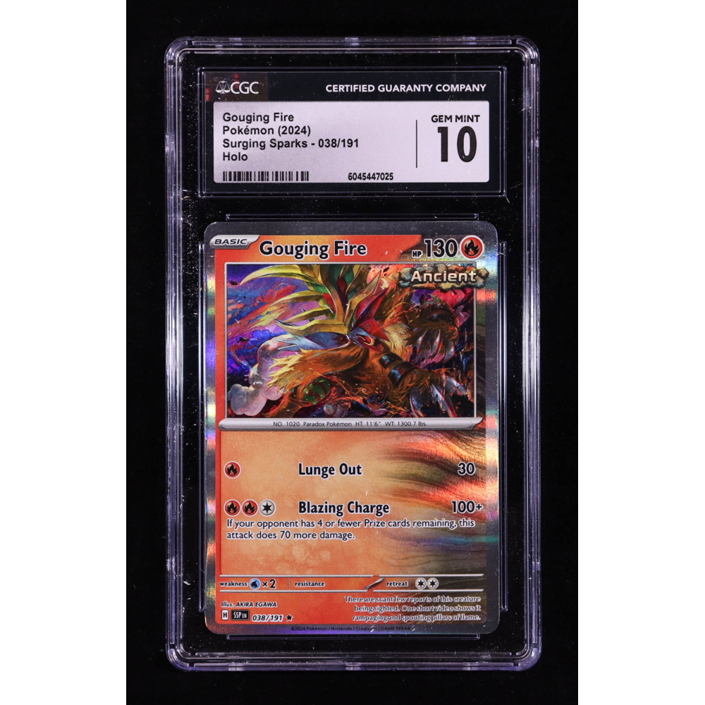 Gouging Fire 2024 Pokemon TCG Scarlet & Violet Surging Sparks #038 HOLO (CGC 10) at PristineAuction.com