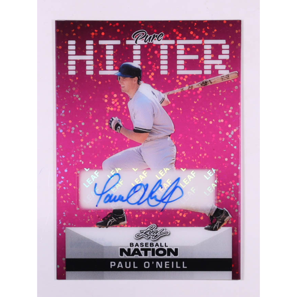 Paul O'Neill 2025 Leaf Baseball Nation Hitter Pink Sparkle #PAPO1 #3/5 at PristineAuction.com