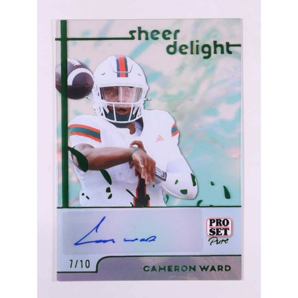 Cameron Ward 2024 Pro Set Pure Sheer Delight Autographs Green #SDCW1 #7/10 RC at PristineAuction.com