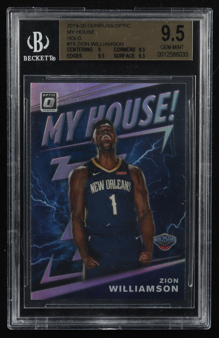 Zion Williamson 2019-20 Donruss Optic My House Holo #15 RC (BGS 9.5) at PristineAuction.com Zion Williamson 2019-20 Donruss Optic My House Holo #15 RC (BGS 9.5) at PristineAuction.com