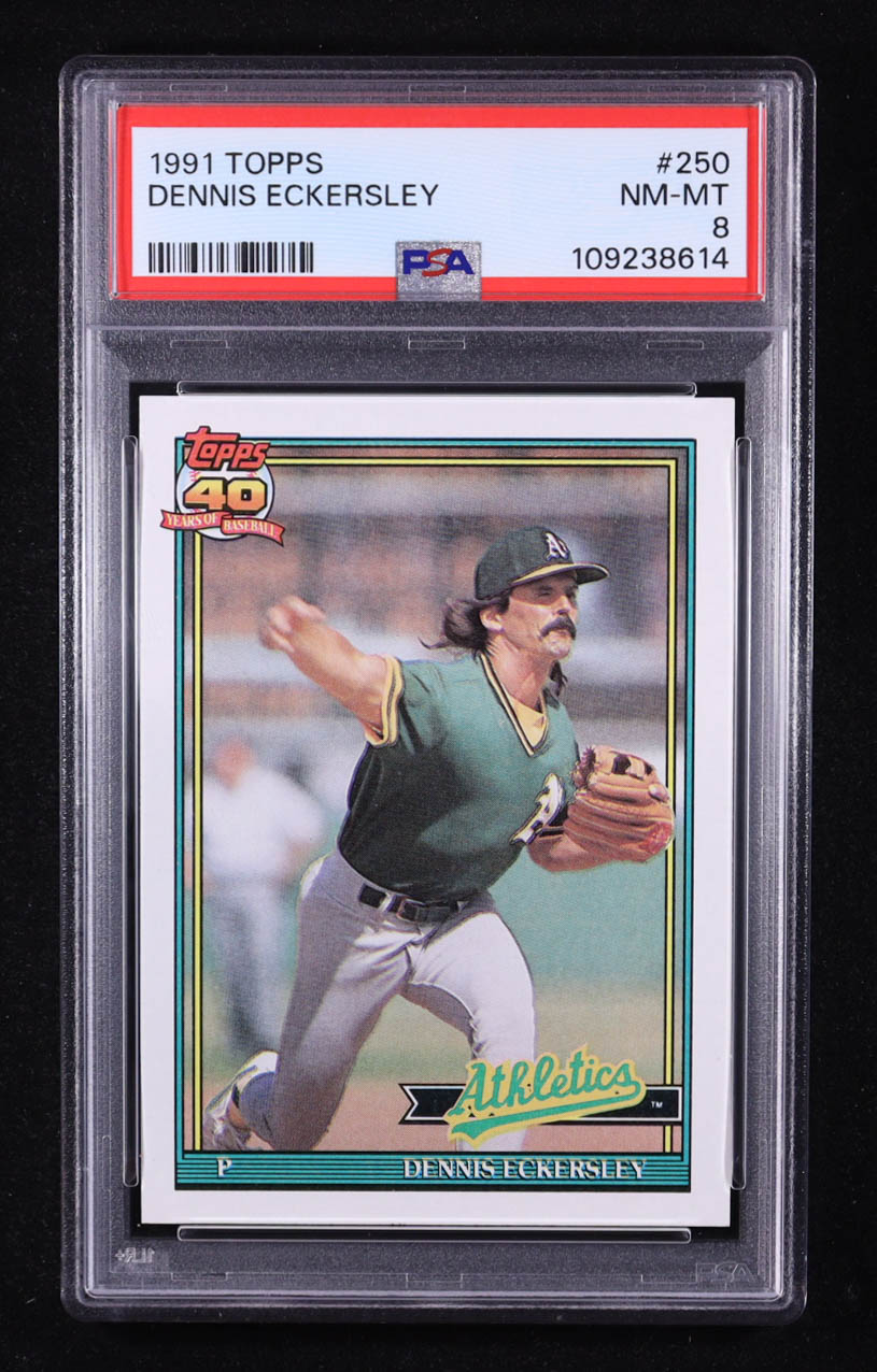 Dennis Eckersley 1991 Topps #250 (PSA 8) at PristineAuction.com Dennis Eckersley 1991 Topps #250 (PSA 8) at PristineAuction.com