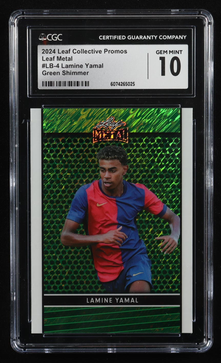 Lamine Yamal 2024 Leaf Collective Promo Leaf Shimmer Green #LB4 #40/50 (CGC 10) at PristineAuction.com Lamine Yamal 2024 Leaf Collective Promo Leaf Shimmer Green #LB4 #40/50 (CGC 10) at PristineAuction.com