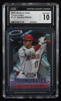 Shohei Ohtani 2023 Stadium Club Triumvirates #T27 (CGC 10) at PristineAuction.com