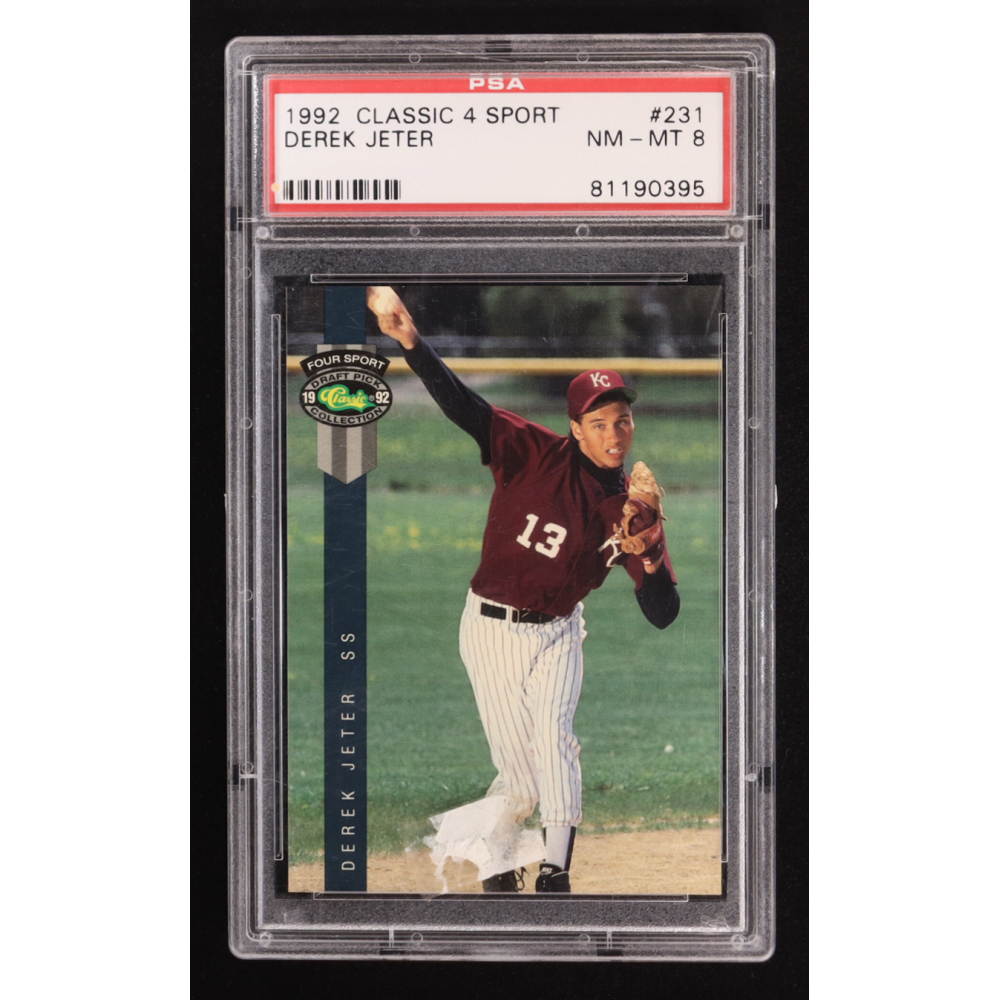 Derek Jeter 1992 Classic 4 Sport #231 RC (PSA 8) at PristineAuction.com