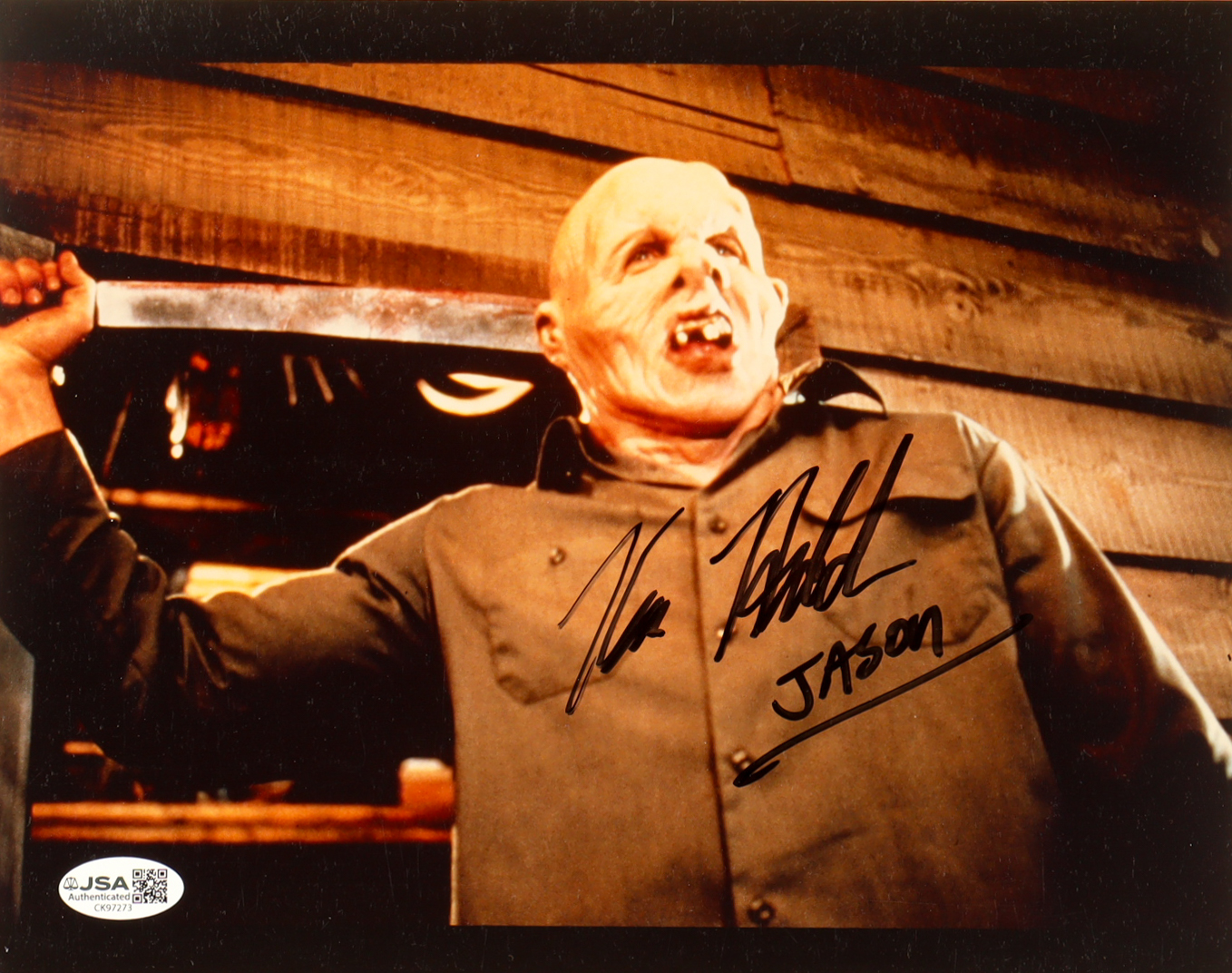 Kane Hodder Signed "Friday the 13th" 8x10 Photo Inscribed "Jason" (JSA) at PristineAuction.com Kane Hodder Signed "Friday the 13th" 8x10 Photo Inscribed "Jason" (JSA) at PristineAuction.com