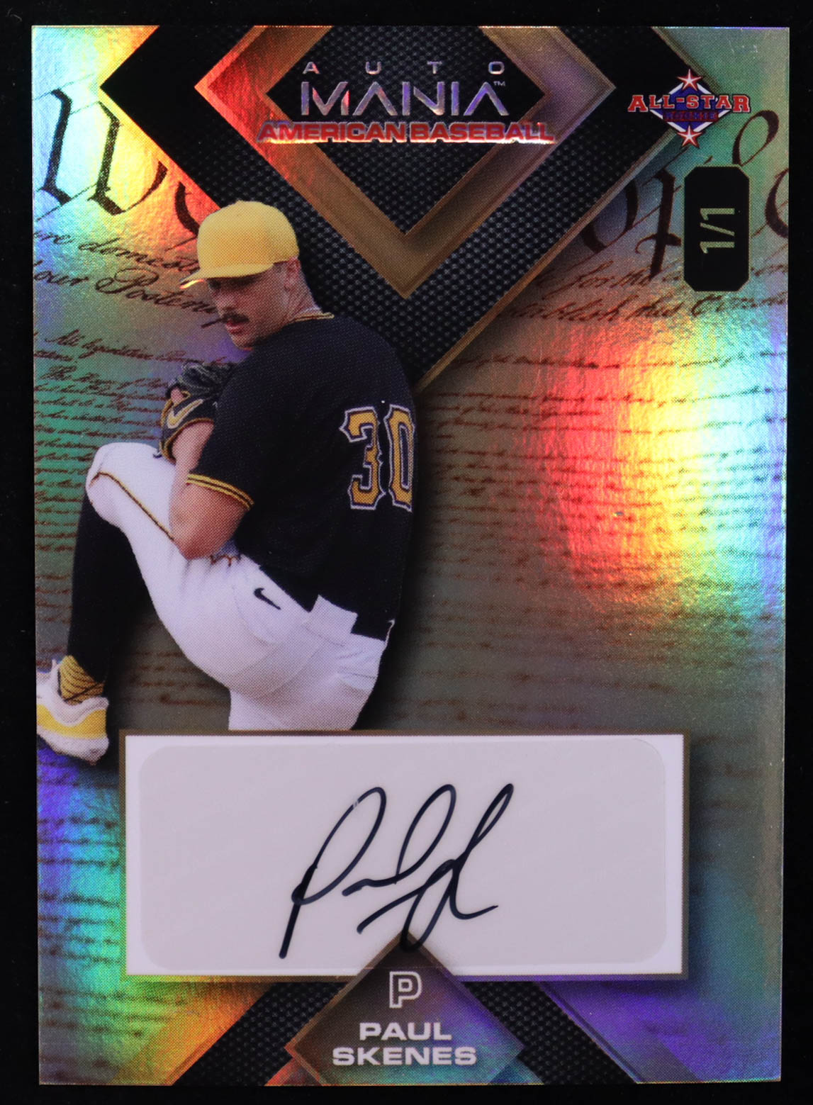 Paul Skenes 2024 Wild Card Auto Mania Autographs We the People Holo Silver #PS RC #1/1 at PristineAuction.com Paul Skenes 2024 Wild Card Auto Mania Autographs We the People Holo Silver #PS RC #1/1 at PristineAuction.com