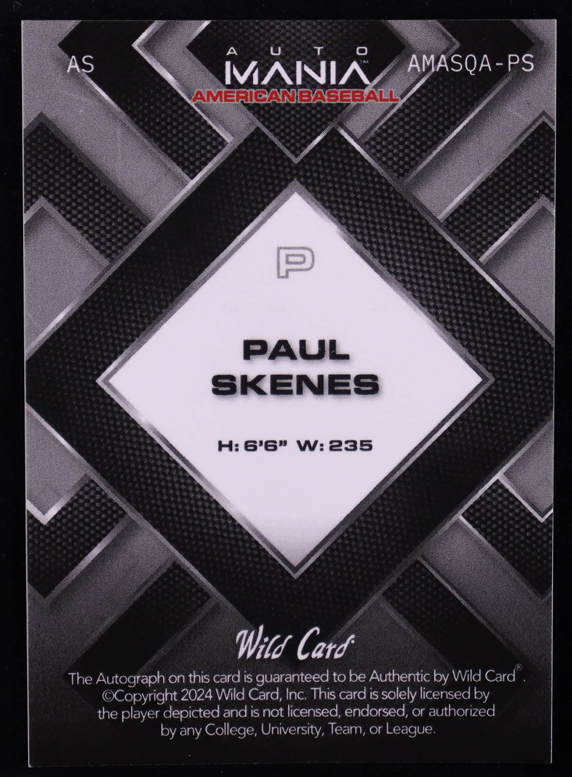 Paul Skenes 2024 Wild Card Auto Mania Autographs We the People Holo Silver #PS RC #1/1 at PristineAuction.com Paul Skenes 2024 Wild Card Auto Mania Autographs We the People Holo Silver #PS RC #1/1 at PristineAuction.com