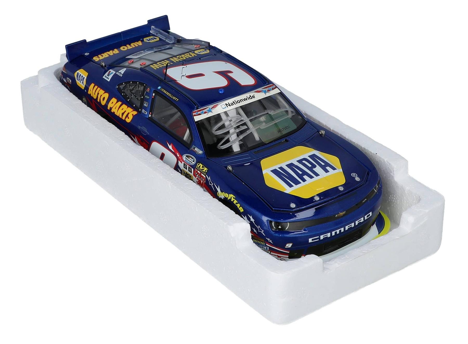 Chase Elliott Signed LE NASCAR #9 NAPA American Salute 2014 Camaro Elite 1:24 Premium Action Diecast Car (Beckett) at PristineAuction.com Chase Elliott Signed LE NASCAR #9 NAPA American Salute 2014 Camaro Elite 1:24 Premium Action Diecast Car (Beckett) at PristineAuction.com