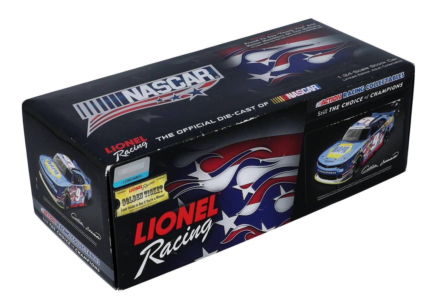 Chase Elliott Signed LE NASCAR #9 NAPA American Salute 2014 Camaro Elite 1:24 Premium Action Diecast Car (Beckett) at PristineAuction.com Chase Elliott Signed LE NASCAR #9 NAPA American Salute 2014 Camaro Elite 1:24 Premium Action Diecast Car (Beckett) at PristineAuction.com