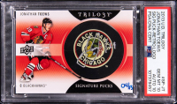 Jonathan Toews 2013-14 Upper Deck Trilogy Signature Puck Retro Logo #SP-JT #4/13 (PSA 10 | Auto 10) at PristineAuction.com