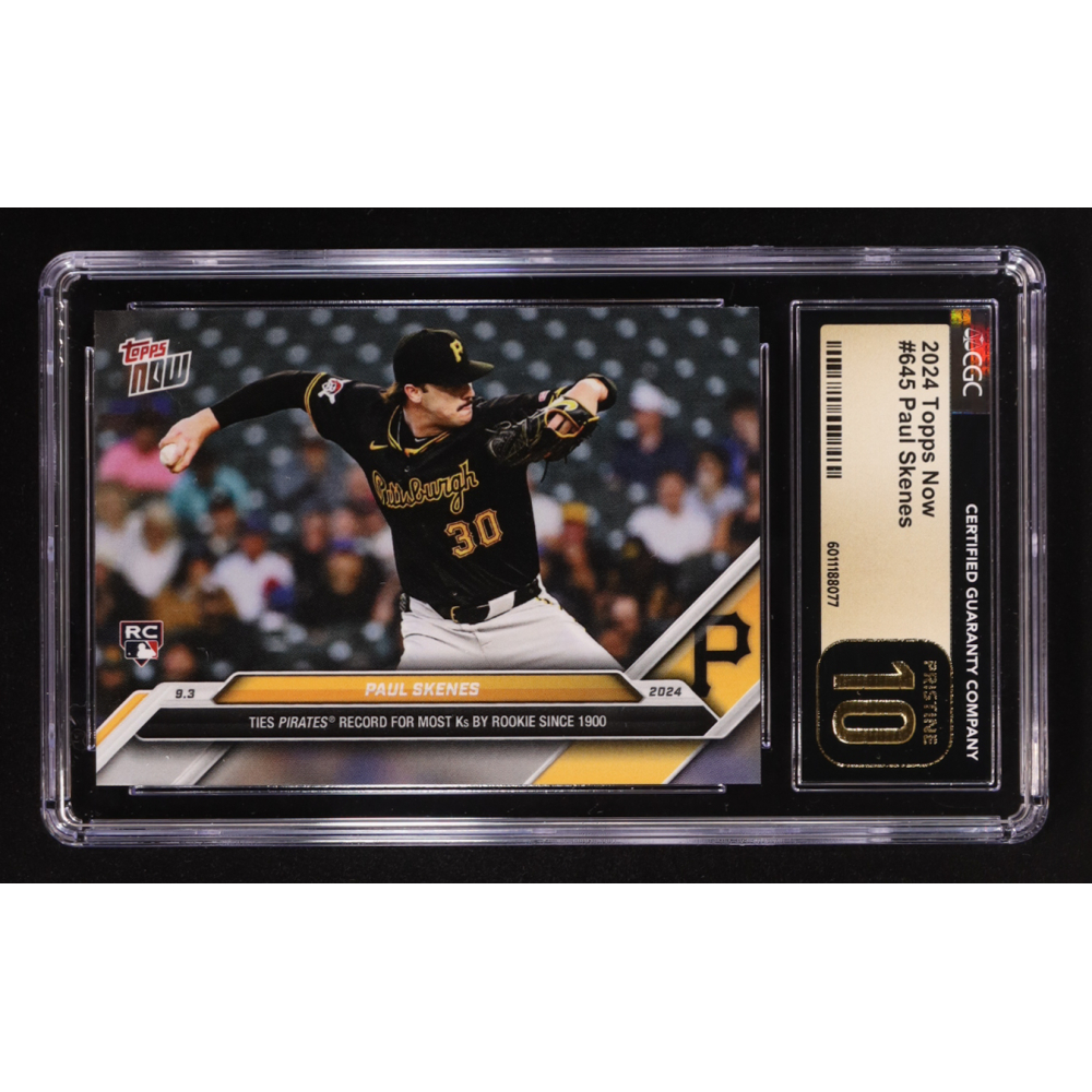 Paul Skenes 2024 Topps Now #645 RC (CGC 10 | Pristine Black Label) at PristineAuction.com