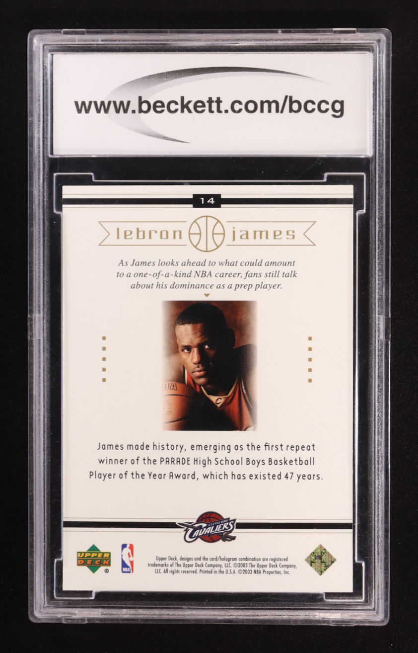 LeBron James 2003-04 Upper Deck Lebron James Box Set #14 RC (BCCG 10) at PristineAuction.com LeBron James 2003-04 Upper Deck Lebron James Box Set #14 RC (BCCG 10) at PristineAuction.com