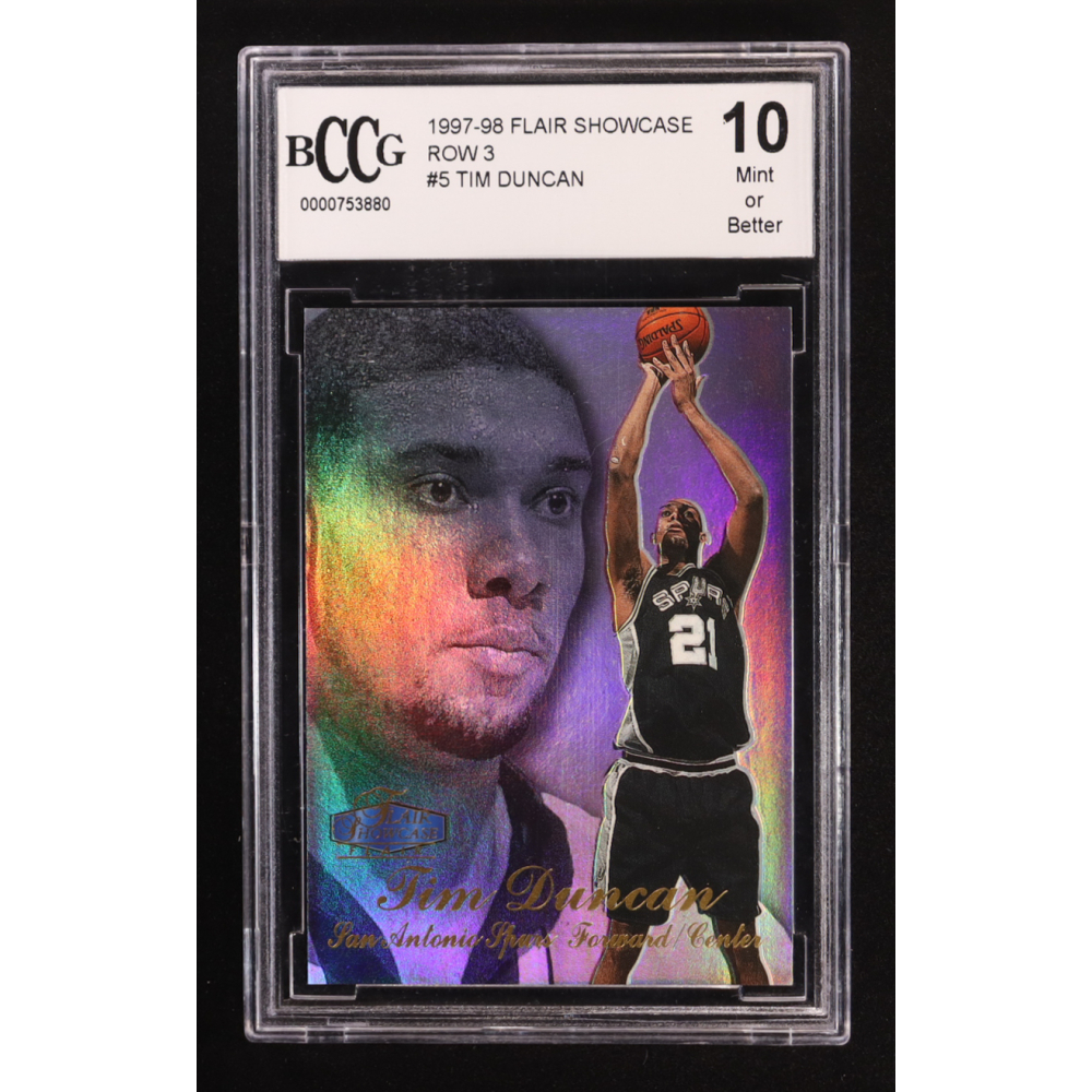 Tim Duncan 1997-98 Flair Showcase Row 3 #5 RC (BCCG 10) at PristineAuction.com