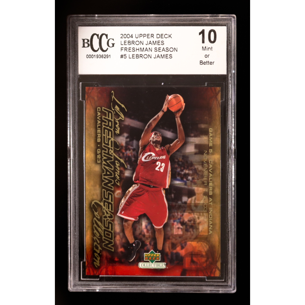 LeBron James 2004 Upper Deck Lebron James Freshman Season #5 RC (BCCG 10) at PristineAuction.com