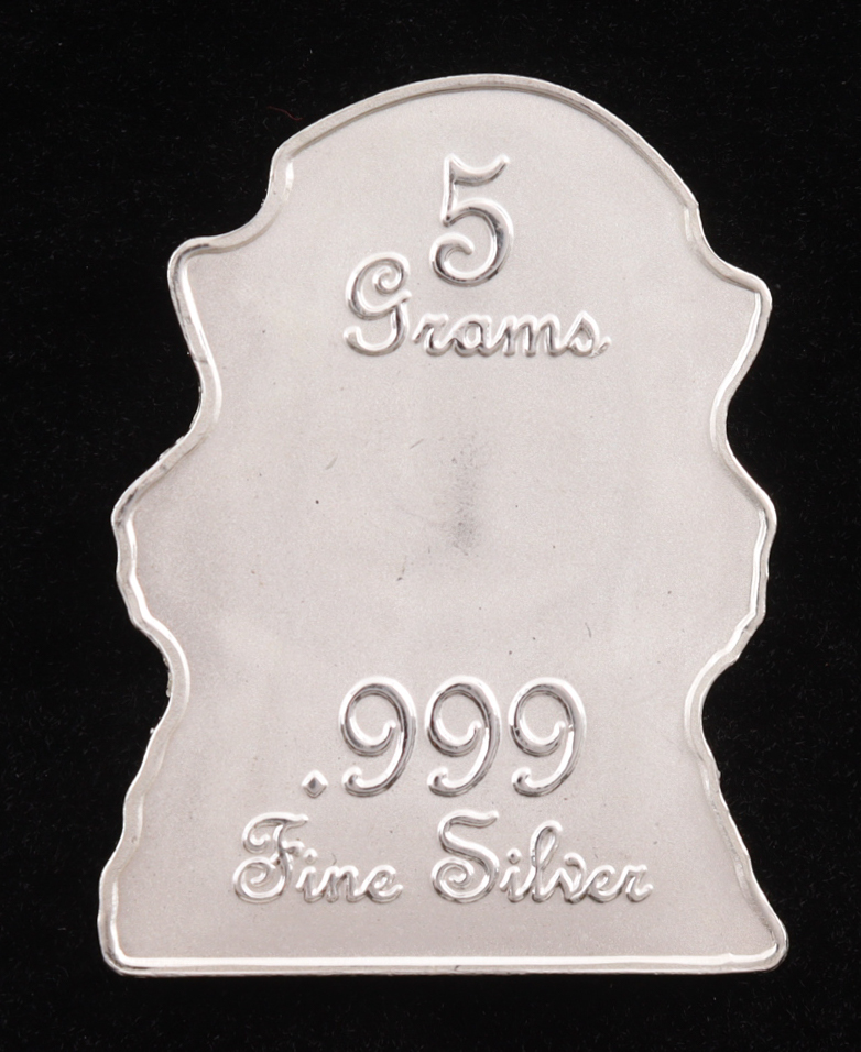 5 Gram .999 Fine Silver Cheshire Cat Bullion Art Bar at PristineAuction.com 5 Gram .999 Fine Silver Cheshire Cat Bullion Art Bar at PristineAuction.com