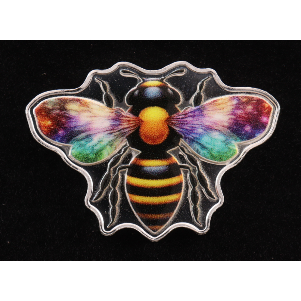 5 Gram .999 Fine Silver Colorized Bee Bullion Art Bar at PristineAuction.com