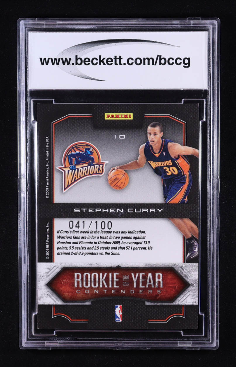 Stephen Curry 2009-10 Playoff Contenders Rookie of the Year Contenders Gold #10 #041/100 RC (BCCG 10) at PristineAuction.com Stephen Curry 2009-10 Playoff Contenders Rookie of the Year Contenders Gold #10 #041/100 RC (BCCG 10) at PristineAuction.com