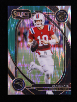 Drake Maye 2024 Select Prizm Black and Green Shock #218 RC at PristineAuction.com