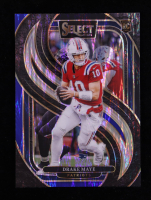 Drake Maye 2024 Select Prizm Black and Blue Shock #113 RC at PristineAuction.com