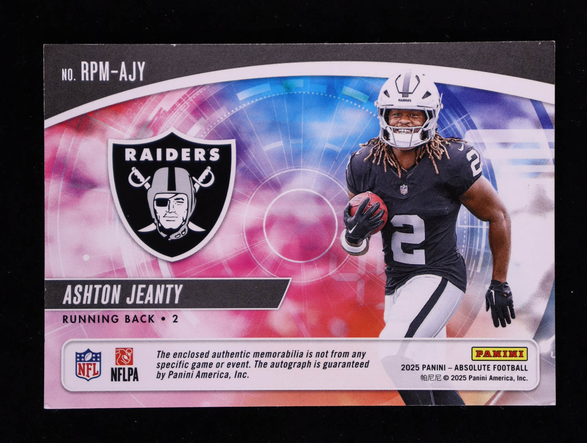 Ashton Jeanty 2025 Absolute Rookie Premiere Materials Autographs Jumbo #4 RC #71/99 at PristineAuction.com Ashton Jeanty 2025 Absolute Rookie Premiere Materials Autographs Jumbo #4 RC #71/99 at PristineAuction.com
