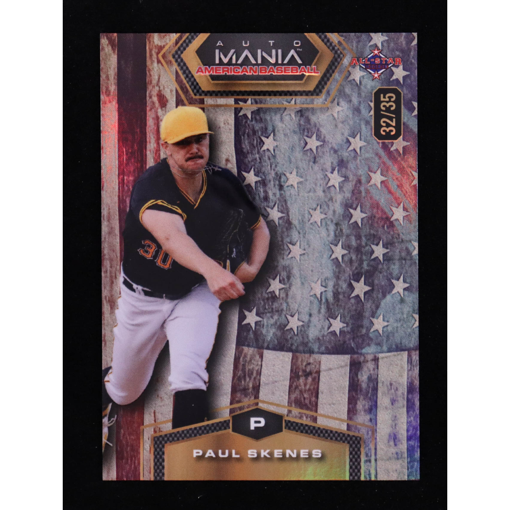 Paul Skenes 2024 Wild Card Auto Mania American Flag Prismatic #AMAHPS2 RC #32/35 at PristineAuction.com