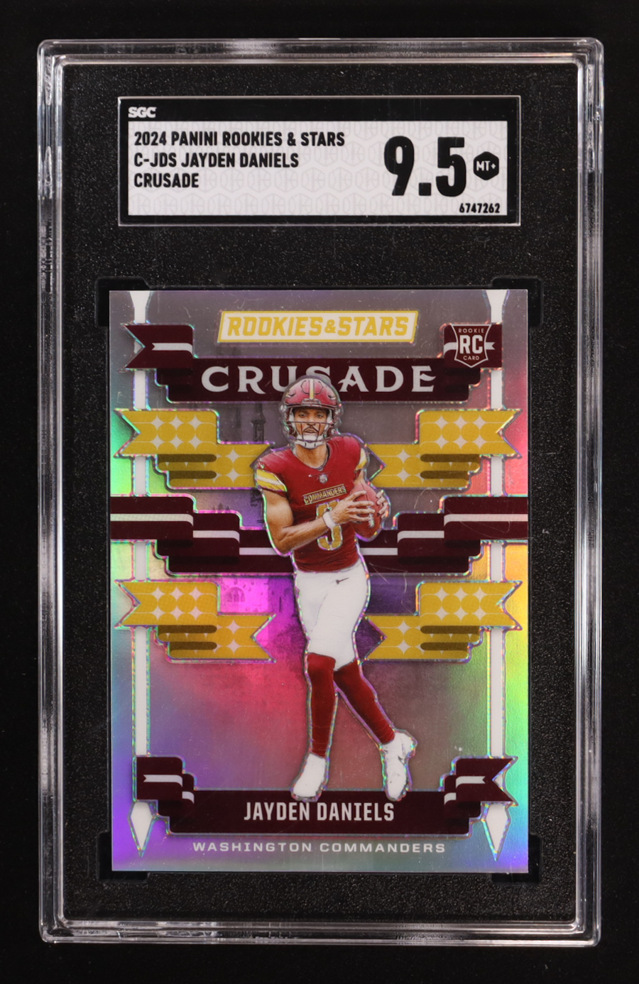 Jayden Daniels 2024 Panini Rookies & Stars Crusade #C-JDS RC (SGC 9.5) at PristineAuction.com Jayden Daniels 2024 Panini Rookies & Stars Crusade #C-JDS RC (SGC 9.5) at PristineAuction.com