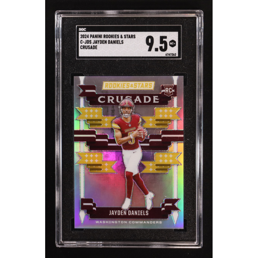 Jayden Daniels 2024 Panini Rookies & Stars Crusade #C-JDS RC (SGC 9.5) at PristineAuction.com