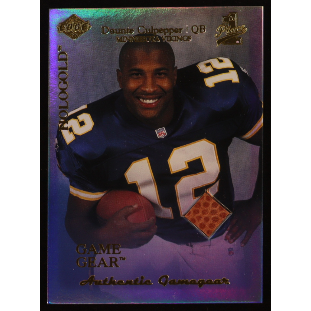 Daunte Culpepper 1999 Collector's Edge First Place Rookie Game Gear HoloGold #RG4 RC at PristineAuction.com