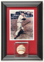 Ted Williams Signed Red Sox Custom Framed Photo & OAL Baseball Display (JSA & PSA) at PristineAuction.com