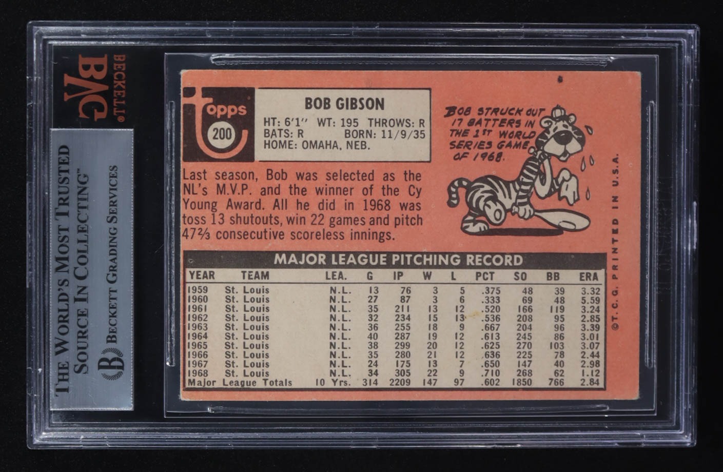 Bob Gipson 1969 Topps #200 (BVG 3) at PristineAuction.com Bob Gipson 1969 Topps #200 (BVG 3) at PristineAuction.com