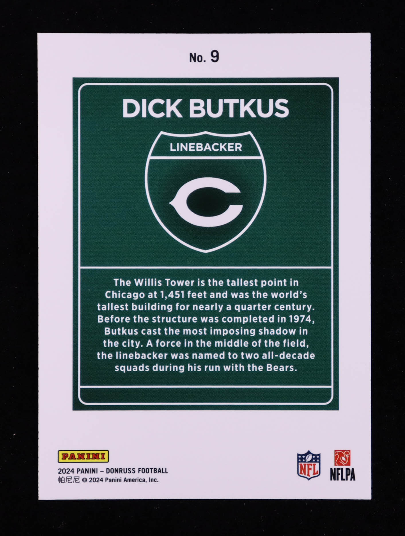 Dick Butkus 2024 Donruss Downtown #9 at PristineAuction.com Dick Butkus 2024 Donruss Downtown #9 at PristineAuction.com