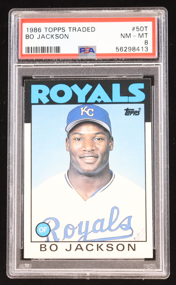 Bo Jackson 1986 Topps Traded #50T XRC (PSA 8) at PristineAuction.com Bo Jackson 1986 Topps Traded #50T XRC (PSA 8) at PristineAuction.com