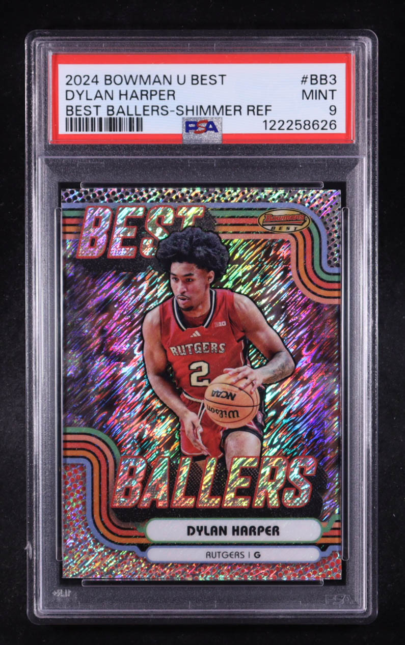 Dylan Harper 2024-25 Bowman's Best University Best Ballers Shimmer Refractors #BB3 RC (PSA 9) at PristineAuction.com Dylan Harper 2024-25 Bowman's Best University Best Ballers Shimmer Refractors #BB3 RC (PSA 9) at PristineAuction.com