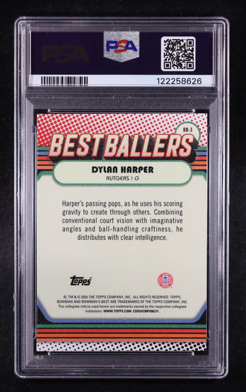 Dylan Harper 2024-25 Bowman's Best University Best Ballers Shimmer Refractors #BB3 RC (PSA 9) at PristineAuction.com Dylan Harper 2024-25 Bowman's Best University Best Ballers Shimmer Refractors #BB3 RC (PSA 9) at PristineAuction.com