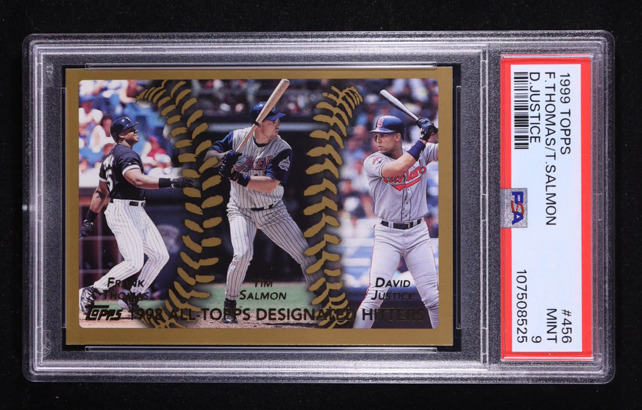 Frank Thomas / Tim Salmon / David Justice 1999 Topps #456 AT (PSA 9) at PristineAuction.com Frank Thomas / Tim Salmon / David Justice 1999 Topps #456 AT (PSA 9) at PristineAuction.com