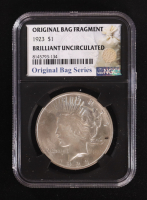 1923 Peace Silver Dollar, Original Bag Fragment Relic (NGC BRILLIANT UNCIRCULATED) - 8145793-134 at PristineAuction.com