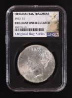 1923 Peace Silver Dollar, Original Bag Fragment Relic (NGC BRILLIANT UNCIRCULATED) - 8145793-121 at PristineAuction.com