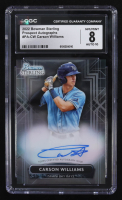 Carson Williams 2022 Bowman Sterling Prospect Autographs #PA-CW RC (CGC 8 | Autograph Graded CGC 10) at PristineAuction.com
