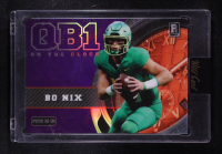 Bo Nix 2023 Wild Card QB1 On the Clock Purple and Orange #BN2 RC at PristineAuction.com