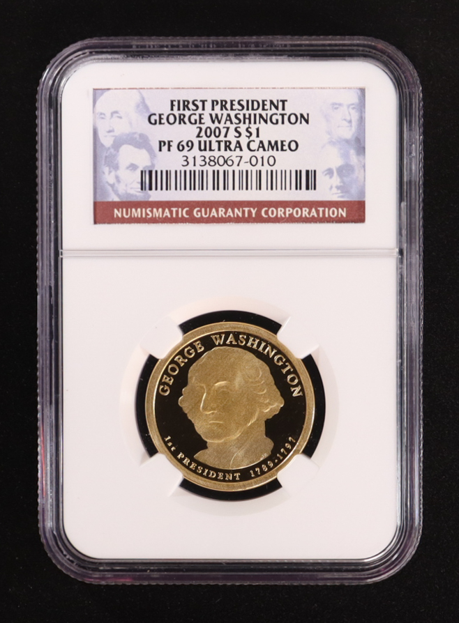 2007-S Proof Presidential $1 Dollar, George Washington (NGC PF69 ULTRA CAMEO) - 3138067-010 at PristineAuction.com 2007-S Proof Presidential $1 Dollar, George Washington (NGC PF69 ULTRA CAMEO) - 3138067-010 at PristineAuction.com