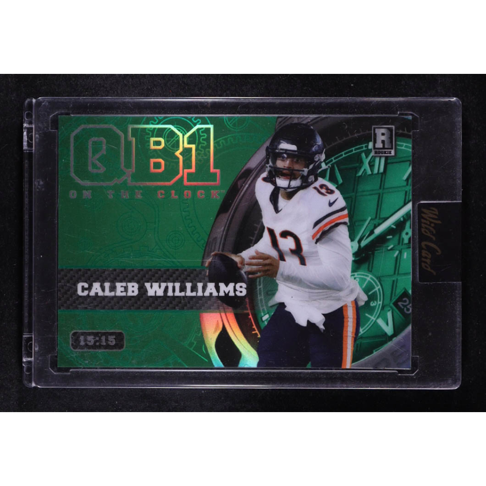 Caleb Williams 2023 Wild Card QB1 On the Clock Green #CW4 RC #15/15 at PristineAuction.com