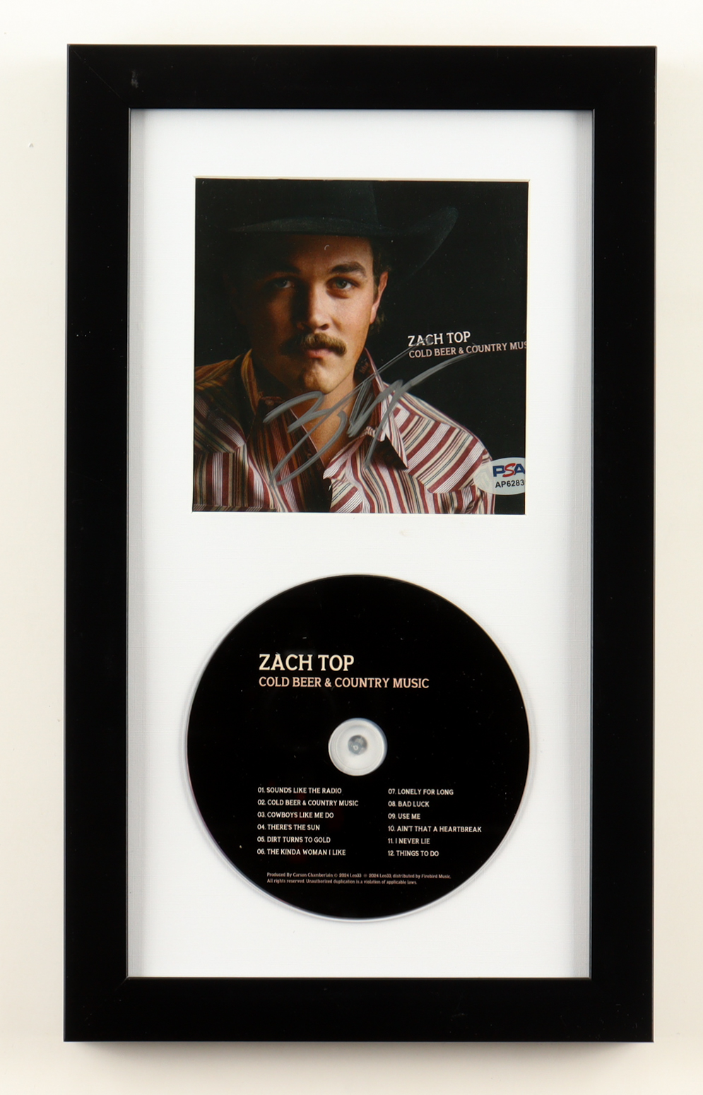 Zach Top Signed "Cold Beer & Country Music" Custom Framed CD Album Display (PSA) at PristineAuction.com Zach Top Signed "Cold Beer & Country Music" Custom Framed CD Album Display (PSA) at PristineAuction.com